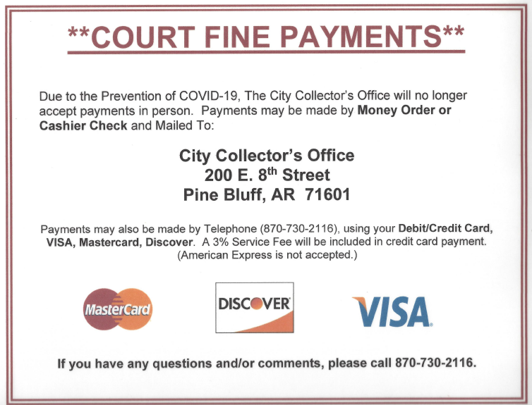 City Collector Payment Changes